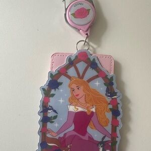 Disney Princess Aurora ID and Badge Holder with Flower Accents